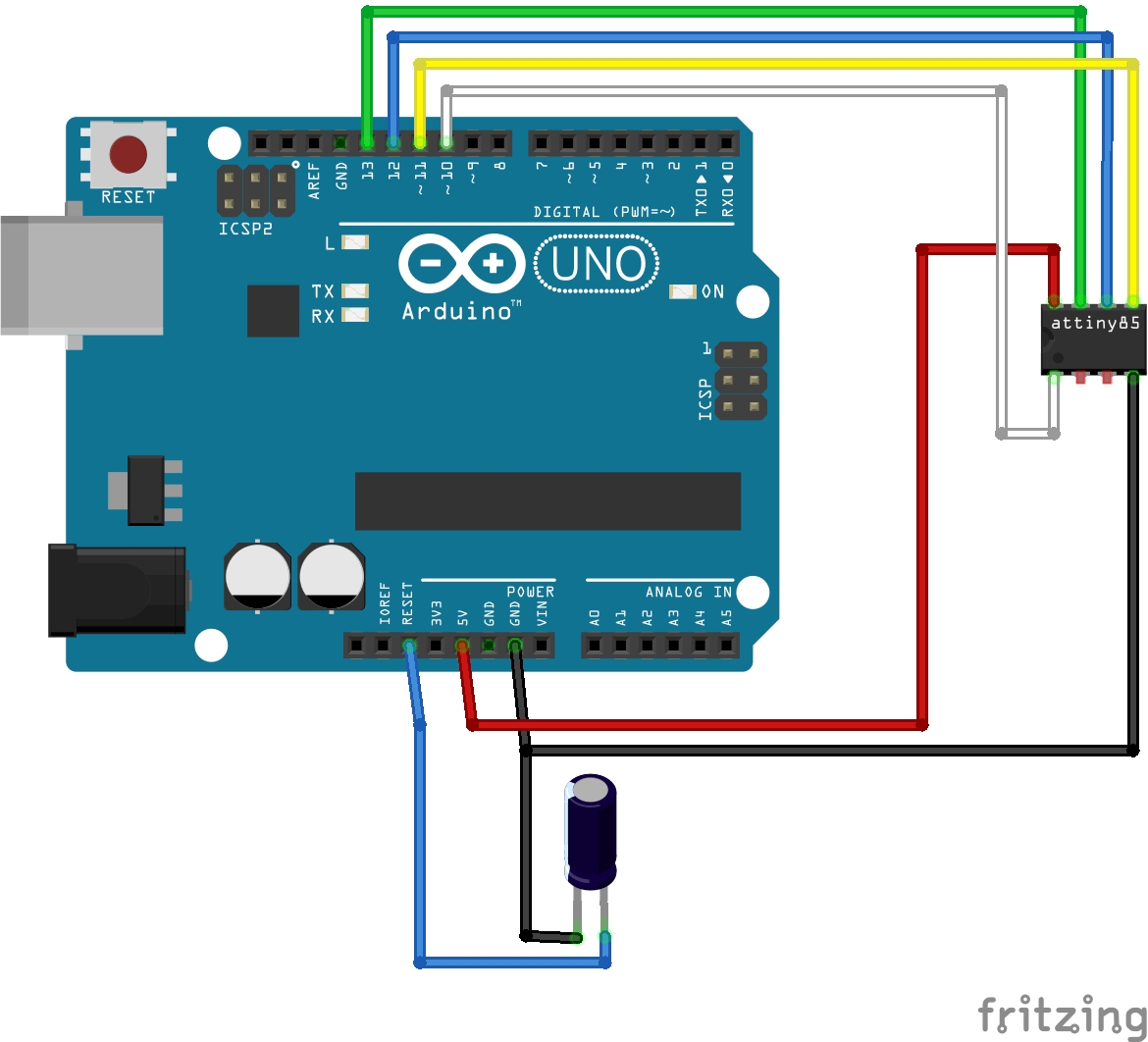 ATTiny85 Programming Schematic